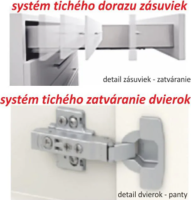 Skříňka horní dvoudveřová, bílý vysoký lesk HG, LINE WHITE