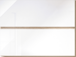 Skříňka horní dvoudveřová, bílý vysoký lesk HG, LINE WHITE