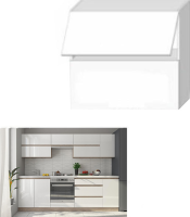 Skříňka horní dvoudveřová, bílý vysoký lesk HG, LINE WHITE