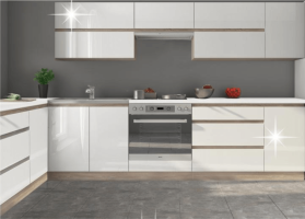 Skříňka horní dvoudveřová, bílý vysoký lesk HG, LINE WHITE