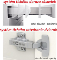 Skříňka horní dvoudveřová, bílý vysoký lesk HG, LINE WHITE