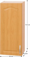 Horní skříňka, olše, levá, LORA MDF NEW KLASIK W30 / 735