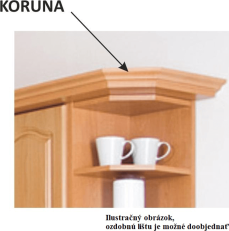 Horní skříňka LORA MDF NEW KLASIK W60 / 60, olše, pravá