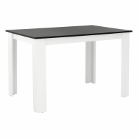 Jídelní stůl 120x80, DTD laminovaná / ABS hrany, Bílá / Černá, KRAZ