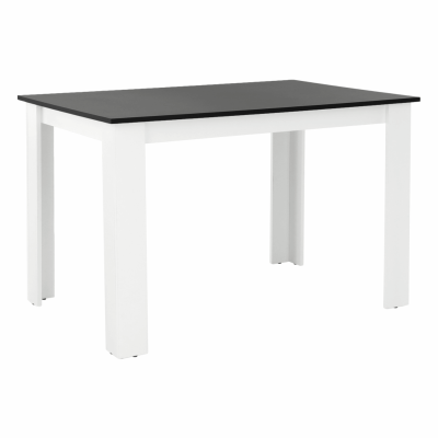 Jídelní stůl 120x80, DTD laminovaná / ABS hrany, Bílá / Černá, KRAZ