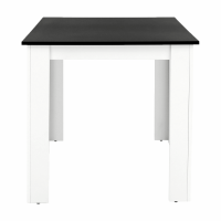 Jídelní stůl 120x80, DTD laminovaná / ABS hrany, Bílá / Černá, KRAZ