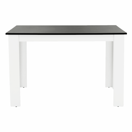Jídelní stůl 120x80, DTD laminovaná / ABS hrany, Bílá / Černá, KRAZ