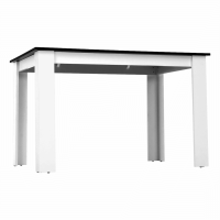 Jídelní stůl 120x80, DTD laminovaná / ABS hrany, Bílá / Černá, KRAZ