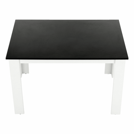 Jídelní stůl 120x80, DTD laminovaná / ABS hrany, Bílá / Černá, KRAZ