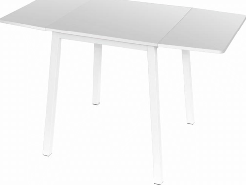 Jídelní stůl, MDF foliovaná / kov, bílá, MAURO