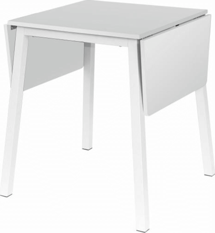 Jídelní stůl, MDF foliovaná / kov, bílá, MAURO