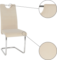 Jídelní židle, béžová Dulux Velvet látka, ABIRA NEW