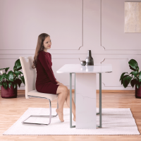 Jídelní židle, béžová Dulux Velvet látka, ABIRA NEW