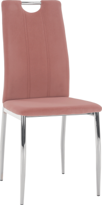 Jídelní židle, růžová Velvet látka / chrom, OLIVA NEW