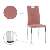 Jídelní židle, růžová Velvet látka / chrom, OLIVA NEW