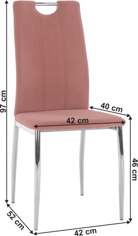 Jídelní židle, růžová Velvet látka / chrom, OLIVA NEW