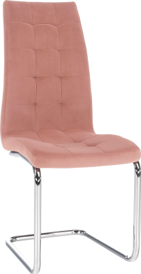 Jídelní židle, růžová Velvet látka / chrom, SALOMA NEW