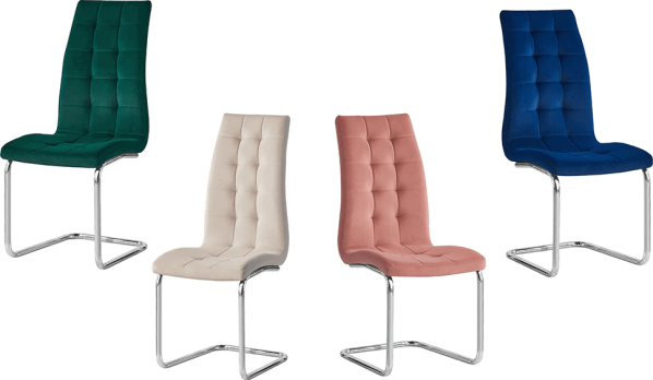 Jídelní židle, růžová Velvet látka / chrom, SALOMA NEW