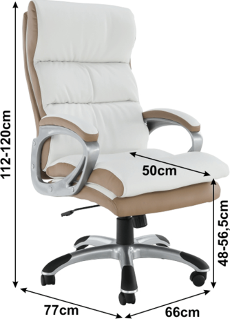 Kancelářské křeslo KOLO CH137020, ekokůže PU bílo-hnědá