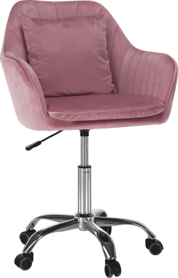 Kancelářské křeslo, růžová Velvet látka / chrom, KLIAN