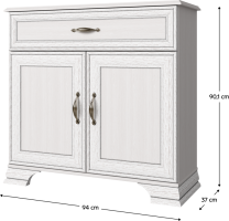 Komoda TIFFY 2D1S, woodline krém