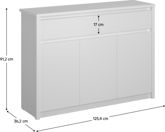Komoda 3D2S, bílá, ERODIN