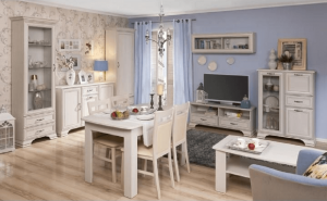 Komoda s barem TIFFY, woodline krém