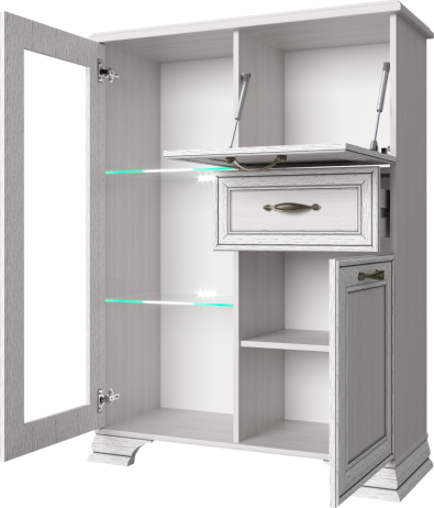 Komoda s barem TIFFY, woodline krém