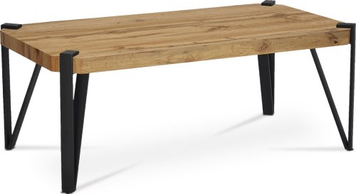 Konferenční stolek, 110x60x42 cm, deska MDF, dekor divoký dub, kov - černý mat