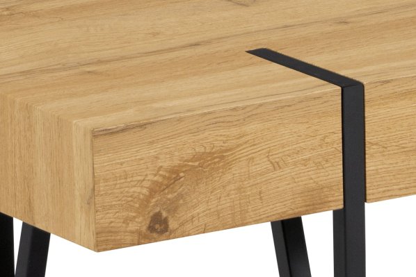 Konferenční stolek 110x60x42, MDF divoký dub, kov černá matná