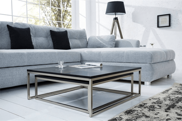 Set dvou konferenčních stolků, černá/chrom, AMIAS