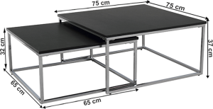 Set dvou konferenčních stolků, černá/chrom, AMIAS