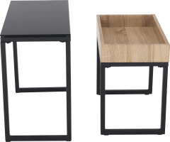 Set dvou konferenčních stolků, dub / černá, DAGOR