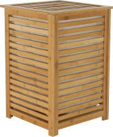 Koš na prádlo BASKET, lakovaný bambus/béžová
