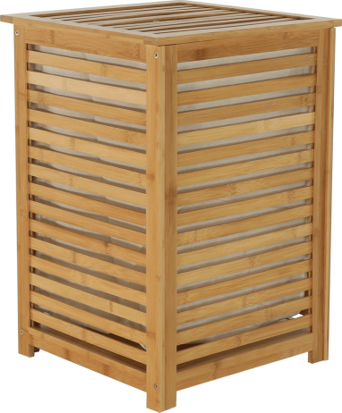Koš na prádlo BASKET, lakovaný bambus/béžová