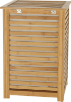 Koš na prádlo BASKET, lakovaný bambus/béžová