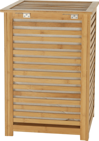 Koš na prádlo BASKET, lakovaný bambus/béžová