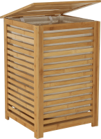 Koš na prádlo BASKET, lakovaný bambus/béžová
