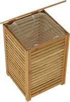 Koš na prádlo BASKET, lakovaný bambus/béžová