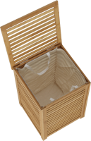 Koš na prádlo BASKET, lakovaný bambus/béžová