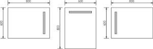 Koupelnové LED zrcadlo s ostrými rohy, 600x800mm