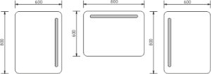 Zaoblené LED zrcadlo do koupelny 800x600mm