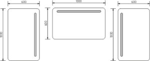 Zaoblené LED zrcadlo do koupelny 1000x600mm