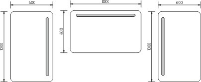 Zaoblené LED zrcadlo do koupelny 1000x600mm
