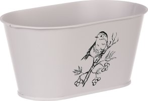 Kovový truhlík s ptáčkem KK122 GREY