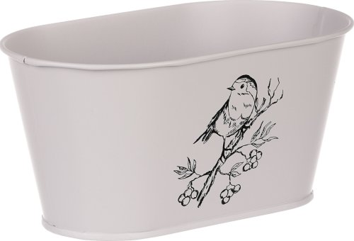 Kovový truhlík s ptáčkem KK122 GREY