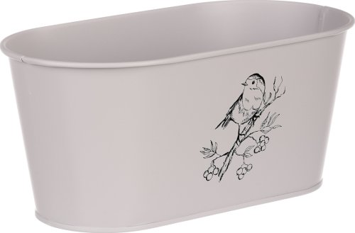 Kovový truhlík s ptáčkem KK123 GREY