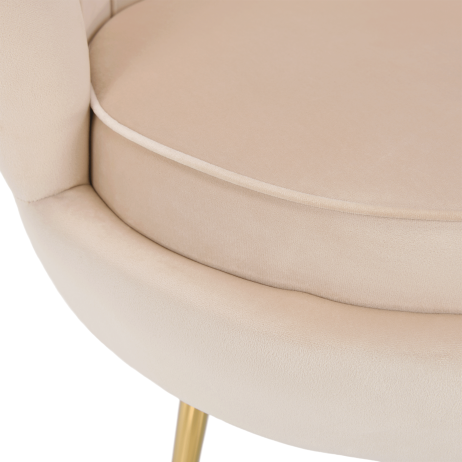 Křeslo ve stylu Art-deco, béžová Velvet látka / gold chrom-zlatý, NOBLIN