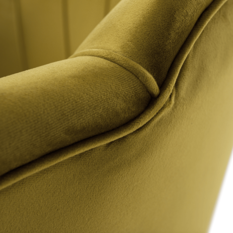 Křeslo ve stylu Art-deco, hořčicová Velvet látka/gold chrom-zlatý, NOBLIN