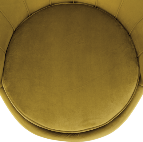 Křeslo ve stylu Art-deco, hořčicová Velvet látka/gold chrom-zlatý, NOBLIN